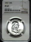 1957 NGC Proof 67 Franklin Silver Half Dollar ☆☆ Great Collectible ☆☆ 019