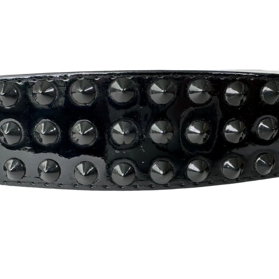 Cinturón Style & Co Negro Tachonado Pvc y Elástico Gótico Punk Emo Rockabilly Grunge L/XL Foto 2 de 4