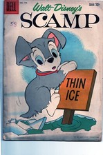Dell Comics Disney Scamp 16 1961 Rare G/VG 3.0 Comic Low Grade Scan TV Fun Pup