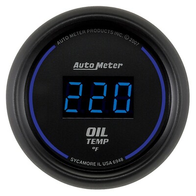 Auto Meter 2-1/16'' Oil Temperature 0-340 °F Cobalt Digital 6948