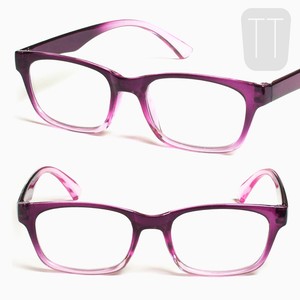 purple rimmed glasses