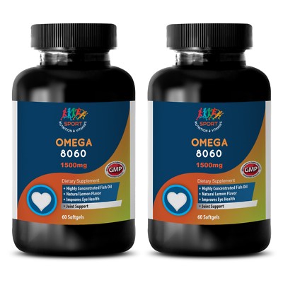 Omega-3 8060 Fish Oil Pharmaceutical Grade  (2 Bottles 120 Softgels)