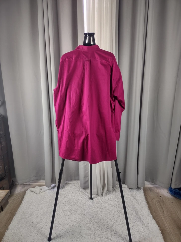 Izod Men's Magenta Cotton Blend Twill Dress Shirt Size 18.5 Tall (35/36) - Image 3 of 4