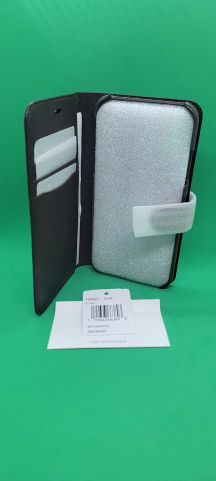 COACH Signature iPhone X XR Folio Case Wallet Khaki Saddle 3 credit cards slot - Image 2 of 4