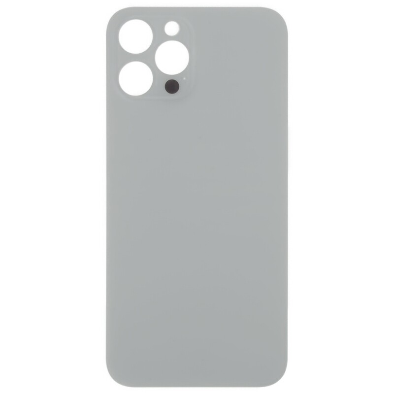 Back Glass Big Hole for Apple iPhone 12 Pro Max Silver Replacement