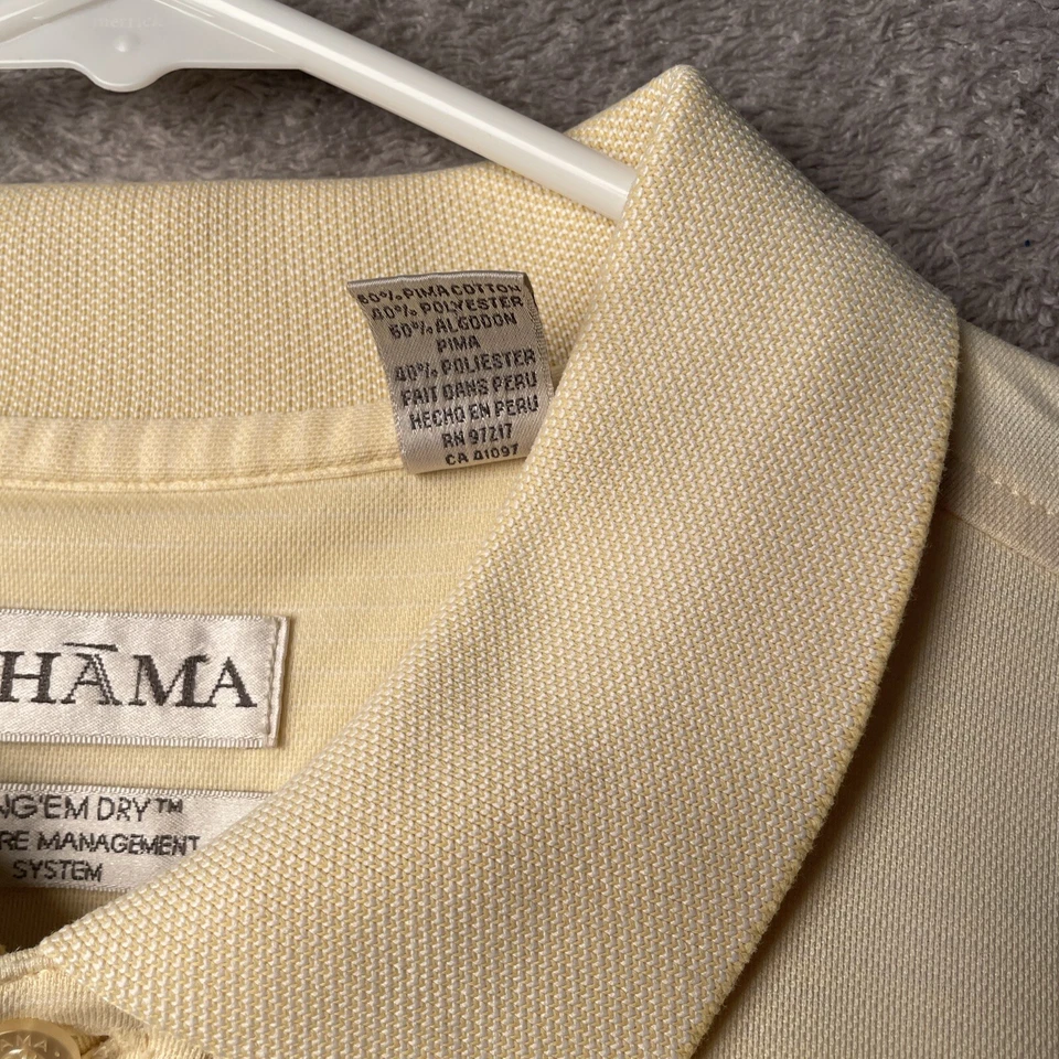 Tehama Polo Yellow  Striped Hang E’m Dry Moisture Management Foto 4 de 4