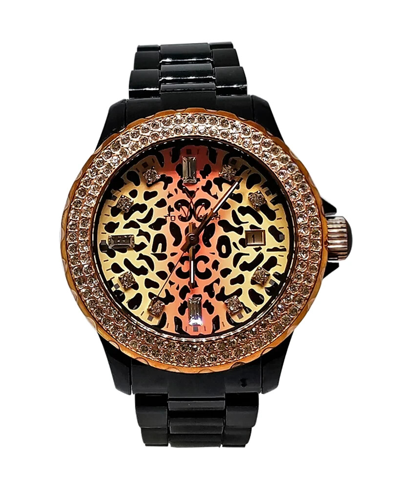 NWT ToyWatch TS08WH Safari Black Swarovski Crystal Dial 