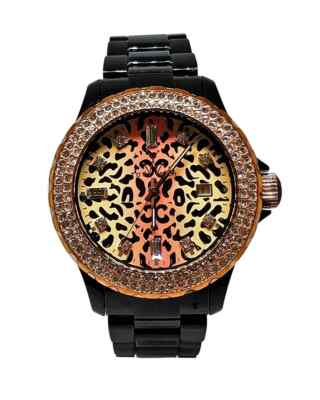 NWT ToyWatch TS08WH Safari Black Swarovski Crystal Dial  display picture 1