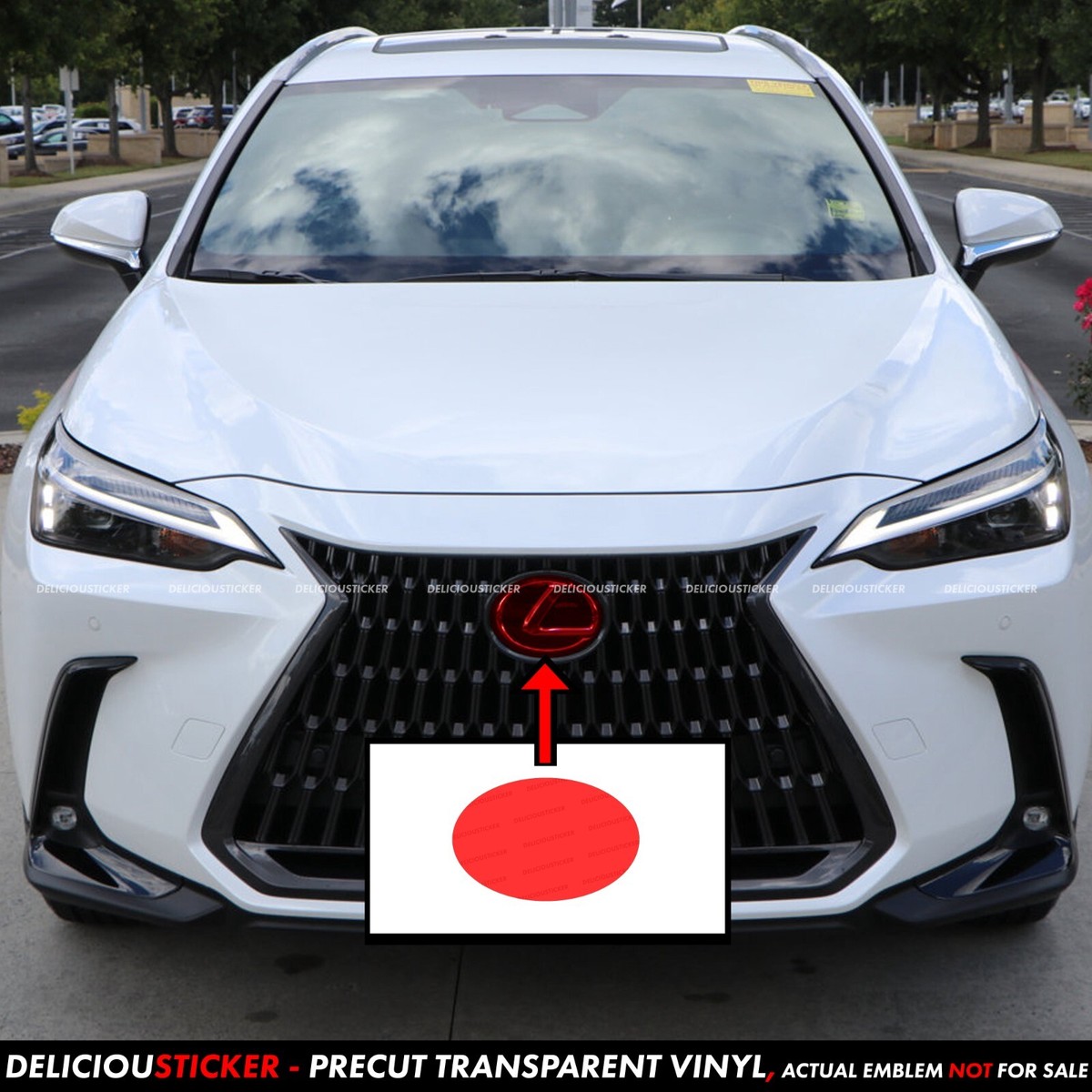 Fits 2022-2026 Lexus NX RED PreCut Tint Overlay Decal Front Emblem