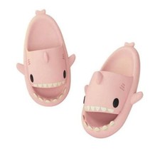 Pink Shark Sliders Pool Water Non Slip Kids Size Shark Sandal