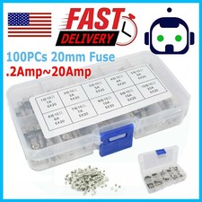 100Pcs 5x20mm Quick Blow Glass Tube Fuse Assorted Kits Fast Action Glass Fuses