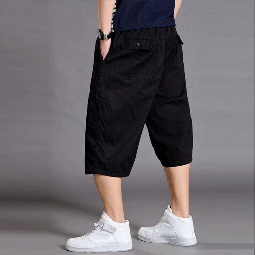 Baumwolle Herren Cargo Shorts Hose Baggy Hose Sommer Locker Oversize Freizeit Gr. - Bild 9 von 29