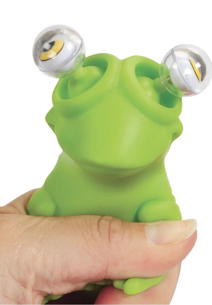 Warm Fuzzy Toys Poppin' Peepers Frog Fidget Squeeze Toy, 3” Stress Relief  Ball