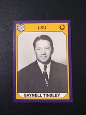 1990 Collegiate Collection Football LSU Gaynell Tinsley Coach Base Football Card