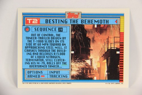 Terminator 2 Judgement Day 1991 Card Sticker #28 Besting The Behemoth L017125 - Picture 2 of 2