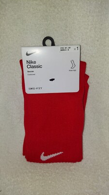 Nike Classic Cushioned Knee-High Soccer Socks S ( W 4-6, YTH 3Y-5Y) Red NWT