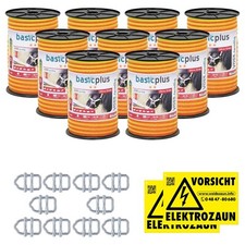 Weidezaunband 2250m gelb orange Weideband 10mm Band Weidezaun Niro Zaun Weide