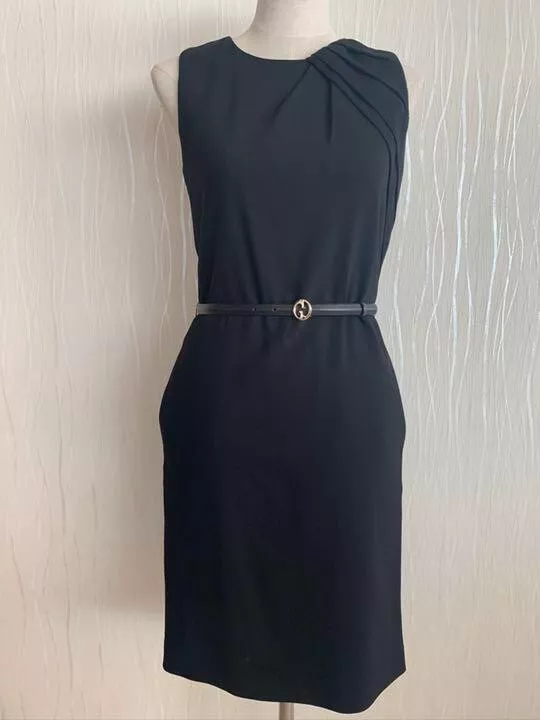 Robe GUCCI avec ceinture sans manches femme taille 40 laine polyuréthane noir