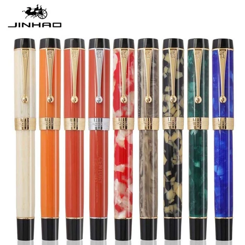 Jinhao 100 Centennial Acrylic Fountain Pen Fine Nib 0.5mm Converter Writing #JP