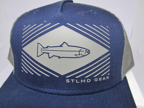 STLHD PRISM TRUCKER HAT BLUE GREY ADJUSTABLE MESH FISH FISHING FREE SHIP - Picture 5 of 5
