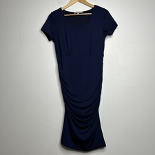 Kimi + Kai Maternity Dress Side Ruching Navy Blue Women’s Small Knee Length