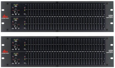 2x dbx 1231 Dual 31-band Graphic Equalizer boost/cut ranges of ±6 or ±15 dB MINT