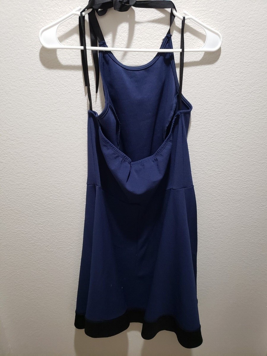Plus Size Blue Halter Dress with necklace attached Pre-Owned 1XL