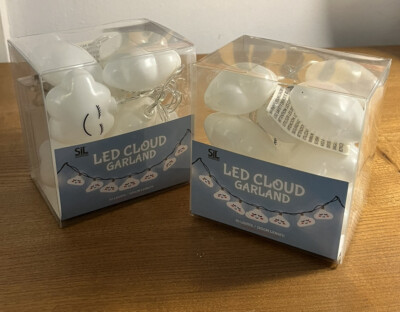 2 x 10er Sets Wolkenform LED String Lichter 120 cm warmweiß batteriebetrieben