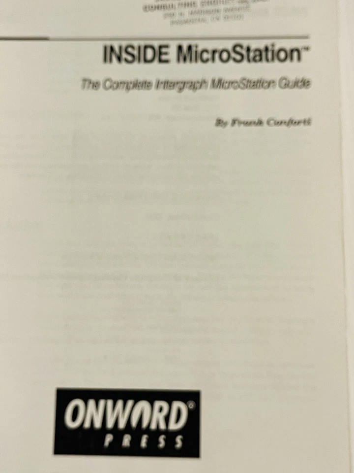 Inside Microstation 1990 The complete Intergraph Microstation Guide F. Conforti - Image 3 of 4