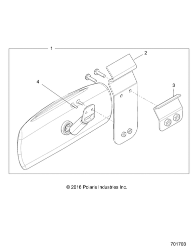 Polaris New OEM Ranger Rear View Mirror Kit 2879969 XP 900 570 ETX Crew Diesel - Bild 3 von 3