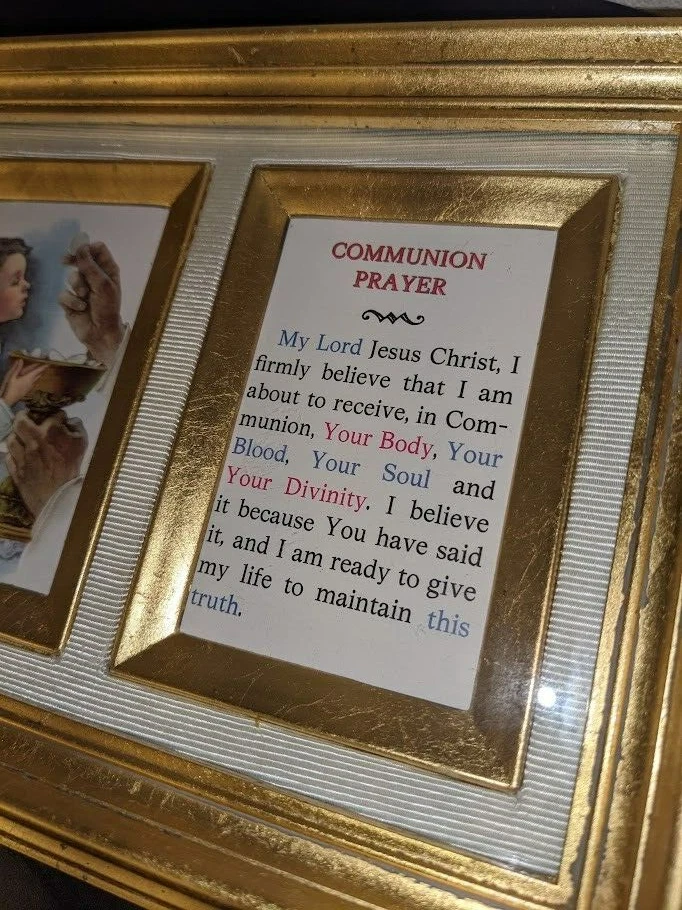 Настенная рама для молитвы первого причастия религиозная для мальчика - Изображение 2 из 4