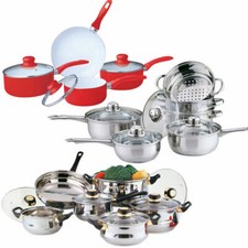 COOKWARE SET SAUCEPAN FRYING PAN POT STAINLESS STEEL NON STICK CERAMIC CASSEROLE