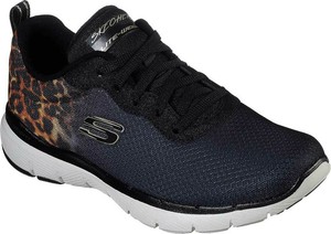 Nova blusa feminina Skechers Flex Appeal 3.0 Leopardo Malha Preto Ataque Malha Tênis Sapatos | eBay
