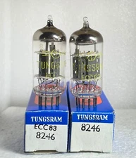 Matched Pair Tungsram ECC83 12AX7 tubes Lot 8246
