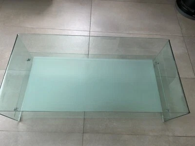 table de salon basse en verre rectangulaire - Photo 1/4