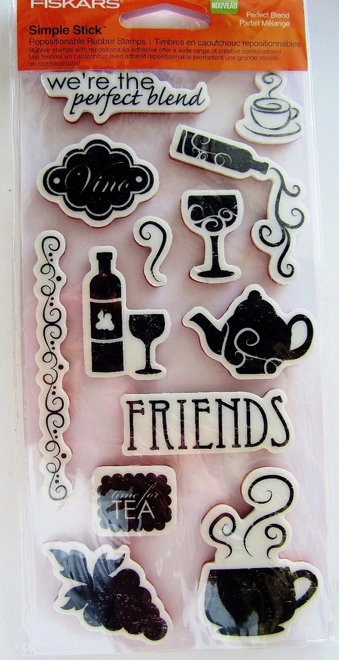 3 Packs of Fiskars Cling Rubber Stamp Sets True Love Big Day & Perfect Blend NEW Foto 4 de 4