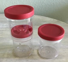 IMPROVEMENTS Air Tight Adjustable Food Storage Canisters  Set 4 Red 16-32oz NIB