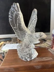 Clear Glass Eagle Figurine Decorative Glossy