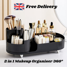 2 In 1 Cosmetic Storage,Rotating Makeup Organiser,360&deg;Rotating with Compartments
