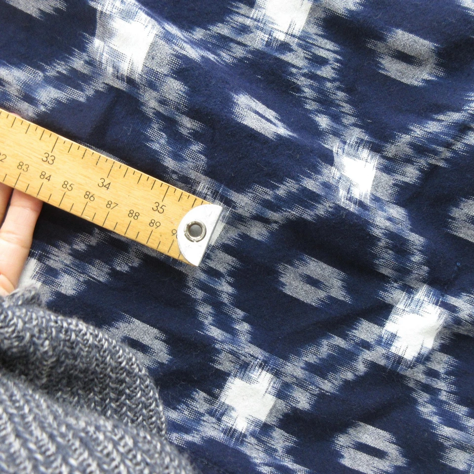 Тост платье женщин синий белый Ikat печать коротким рукавом Midi плиссированные галстук шеи богемное - Изображение 3 из 4