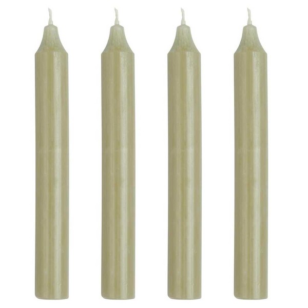 IB Laursen Stabkerze Staubig GrÜN Rustikal GrüN Ø 2,2 Cm LäNge 18 Cm 4Er Set-image