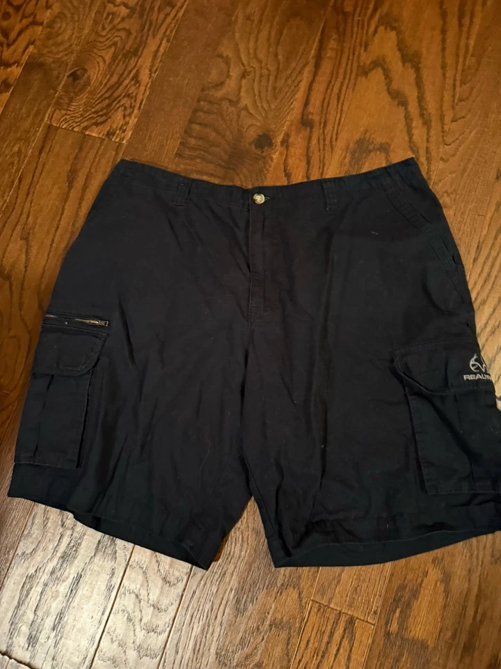 Pantalones Cortos Hombre Real Tree Negro Carga Talla 42 Con Bolsillos Abd Materiales Gruesos Foto 2 de 4