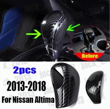 For Nissan Altima 13-18 2pcs Carbon Fiber style Gear Lever Shift Knob Cover Trim