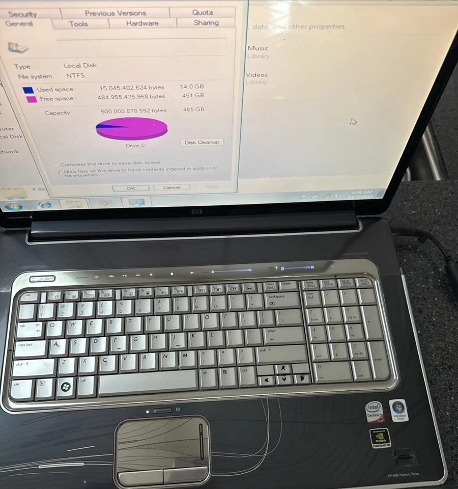 HP HDX18 -18.6” HD Premium Screen Intel Centrino2 2.53 GHZ Processor Nvidia 4GB - Image 2 of 4