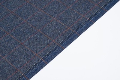 Vintage Ermenegildo Zegna Jacket Fabric Blue Red Windowpane 100% Wool 2.6m 320g