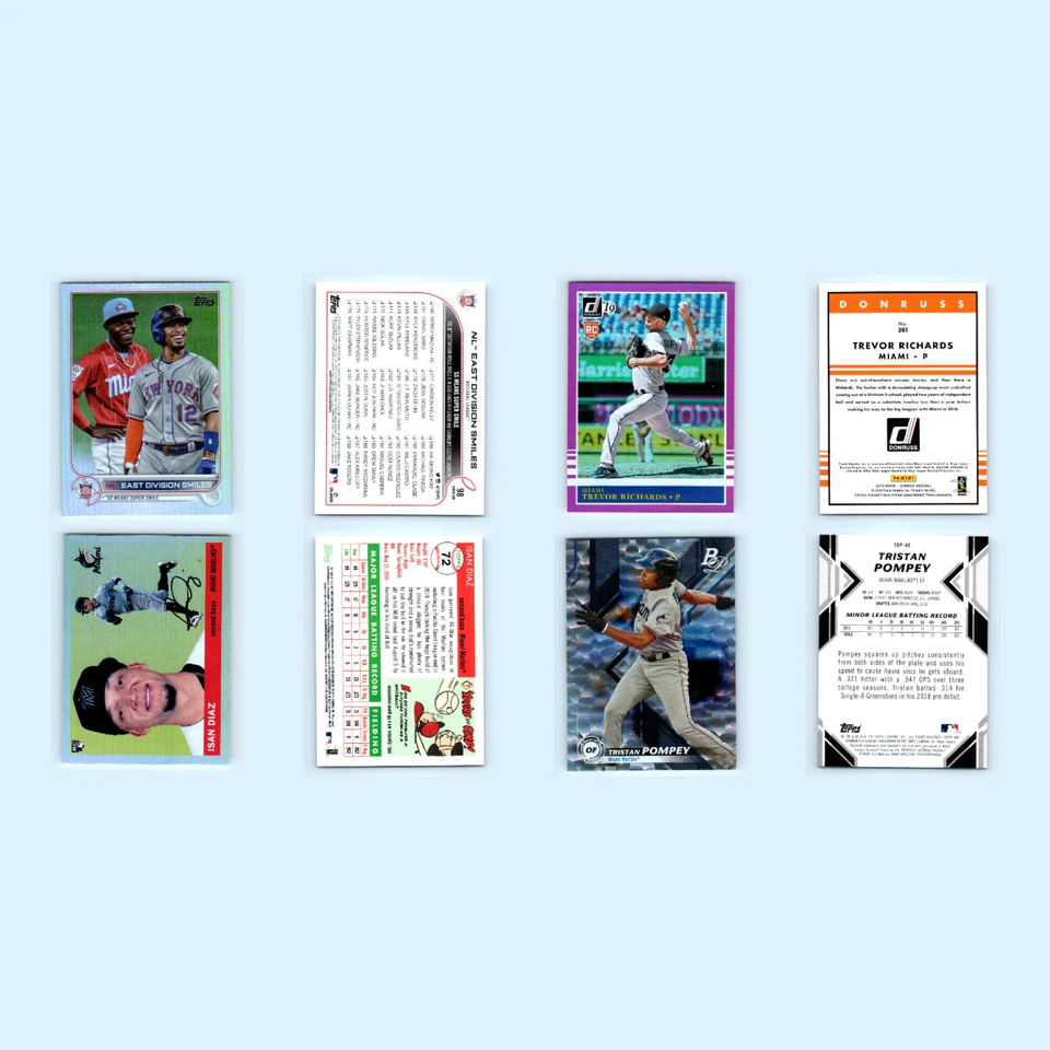 Lote 31 tarjetas de béisbol de los Miami Marlins Bowman en 3-D Kahlil Watson casi nuevo béisbol MLB Foto 4 de 4