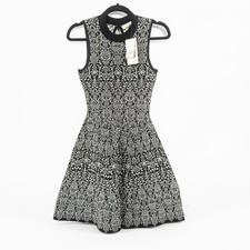 New Black n White Fine Knit Floral Sweater Dress by Rewind Size Small $48