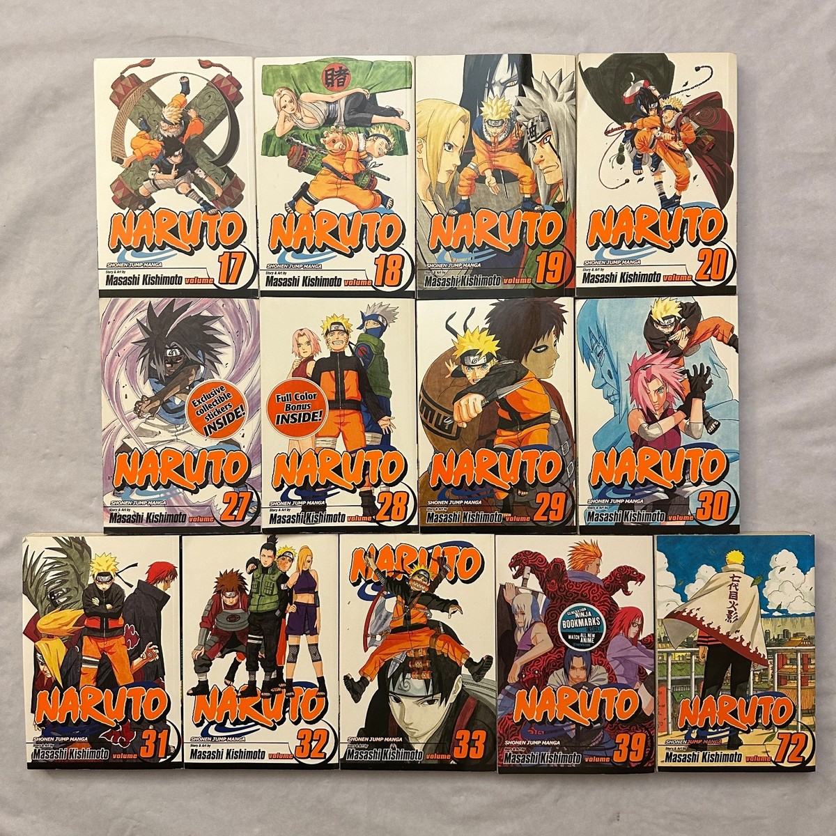 25 pc Naruto Manga Book Lot in English / Vol. 5 - 20 / 27 - 33