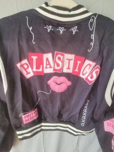 Flamingo NWT Bad Barbie Type Varsity Style Bomber Letterman Jacket Female Prints - Picture 7 of 13