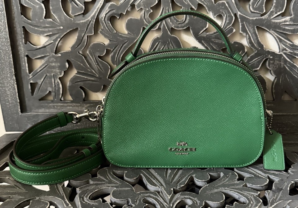 Coach Serena Satchel 1589 Shamrock Green Leather Crossbody Quiet Luxury